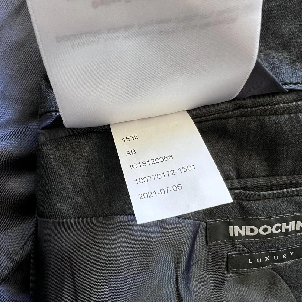 Indochino Luxury Suit Jacket Mens 40 Gray Wool Cashmere Two Button Notch Lapel